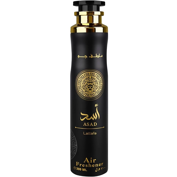 اسپری خشوبو کننده هوا اسد مشکی لطافه اصل عربی 300 میل | Lattafa ASAD Air Freshener 300ml